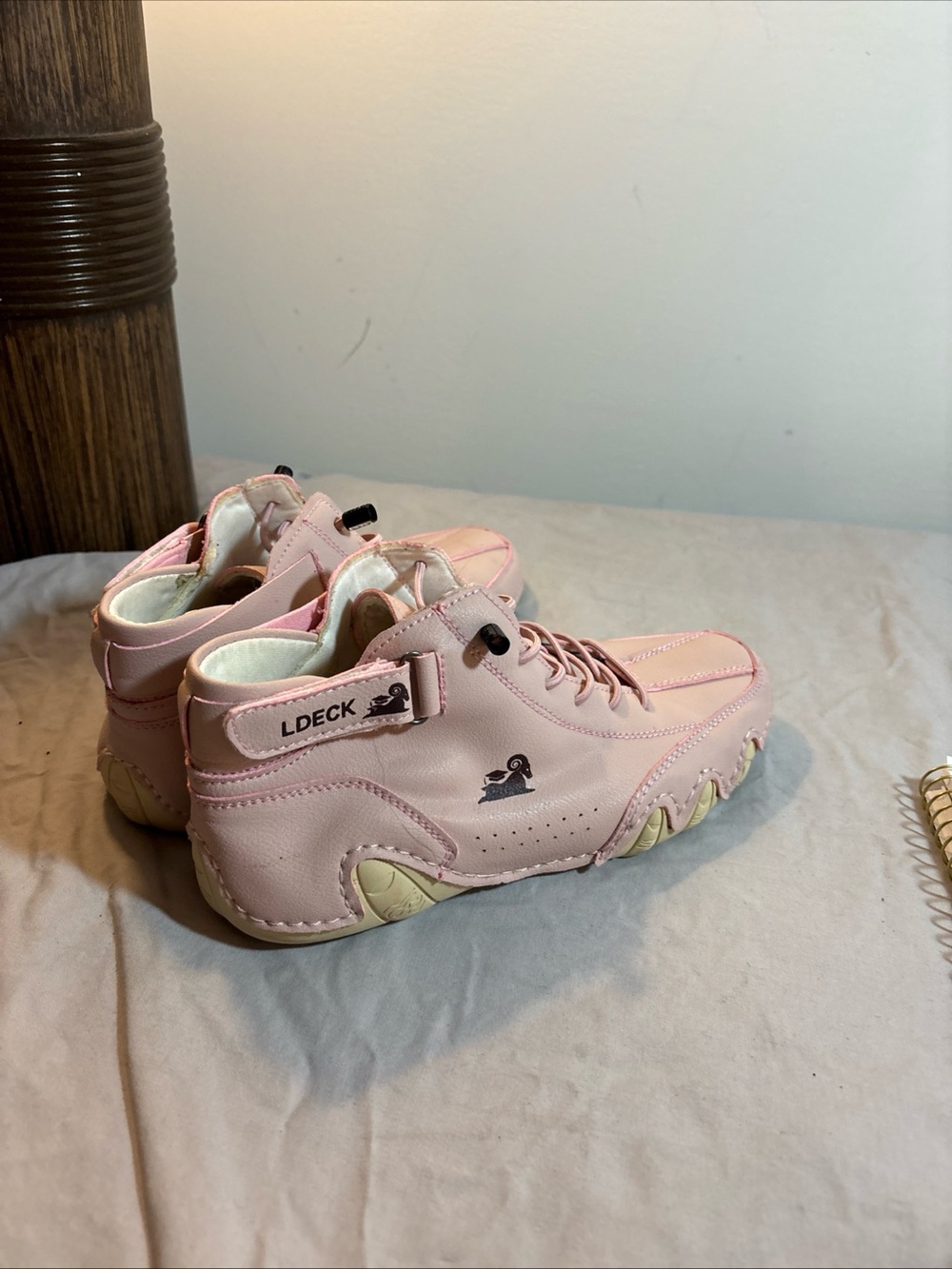 LDECK Pink High-Top Athletic Sneakers for Women